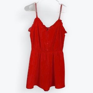 Ruffled Red Short Romper. Brand Divided. Size XS